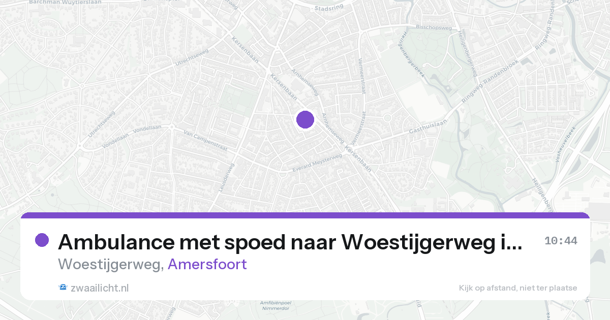 Ambulance met spoed naar Woestijgerweg in Amersfoort — 16 aug 2026