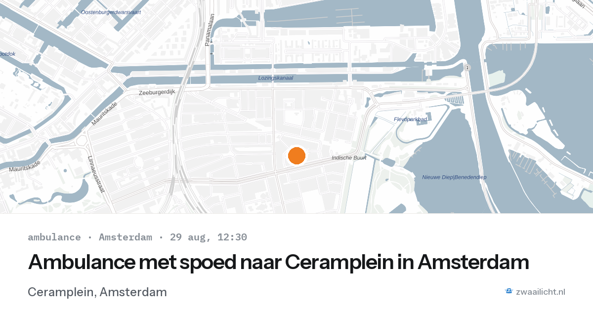 Ambulance met spoed naar Ceramplein in Amsterdam — 29 aug 2026