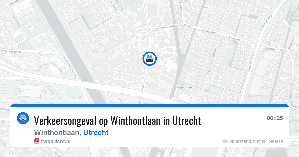 Verkeersongeval op Winthontlaan in Utrecht — 19 jun 2026
