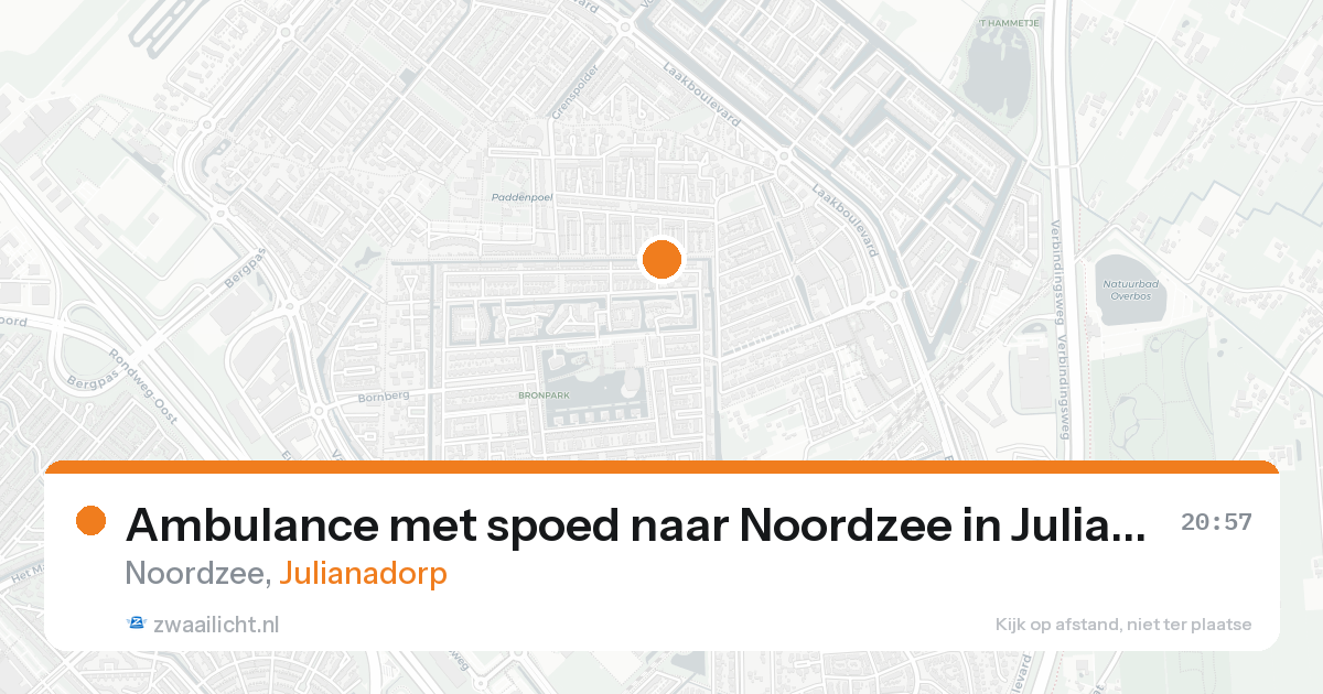 Ambulance met spoed naar Noordzee in Julianadorp — 16 aug 2026