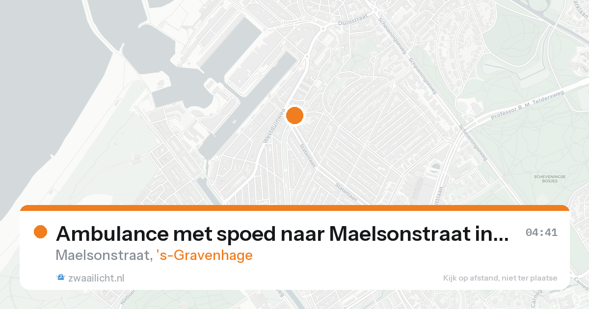 Ambulance met spoed naar Maelsonstraat in 's-Gravenhage — 18 aug 2026