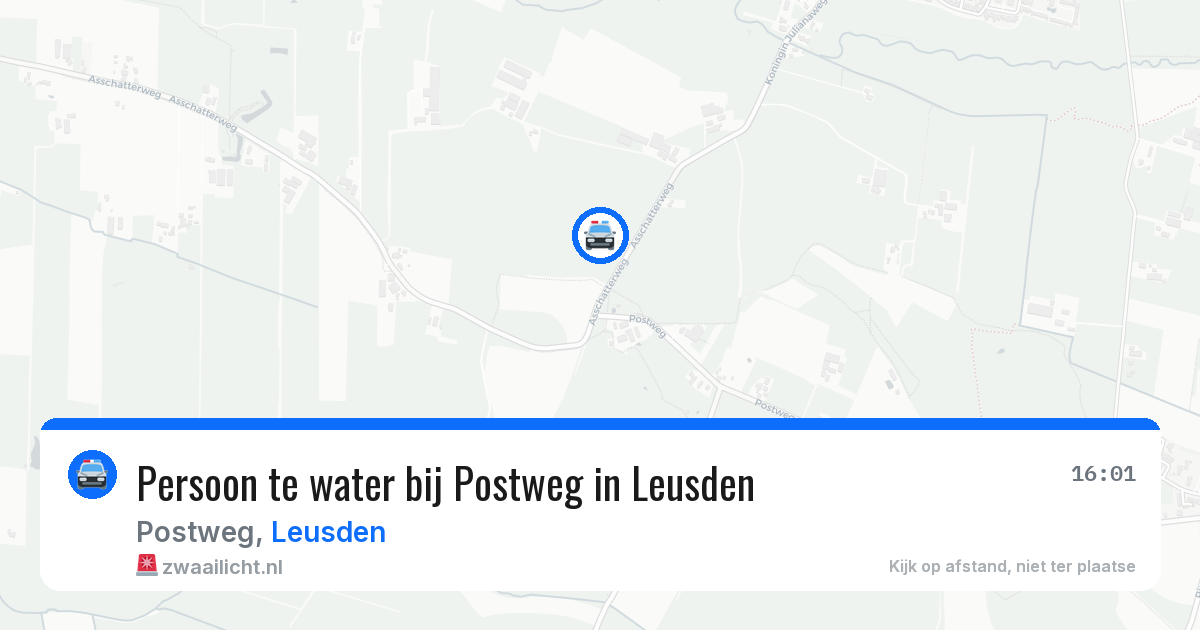 Persoon te water bij Postweg in Leusden — 19 jun 2026
