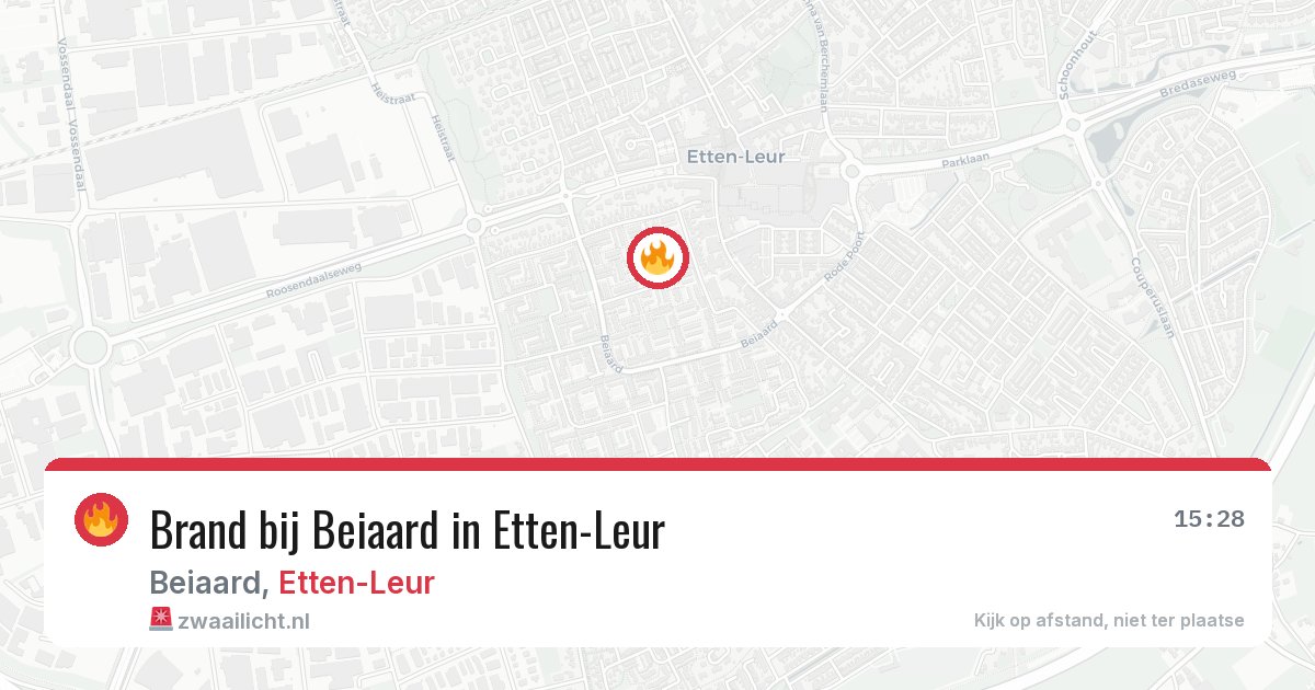Brand bij Beiaard in Etten-Leur — 10 aug 2026