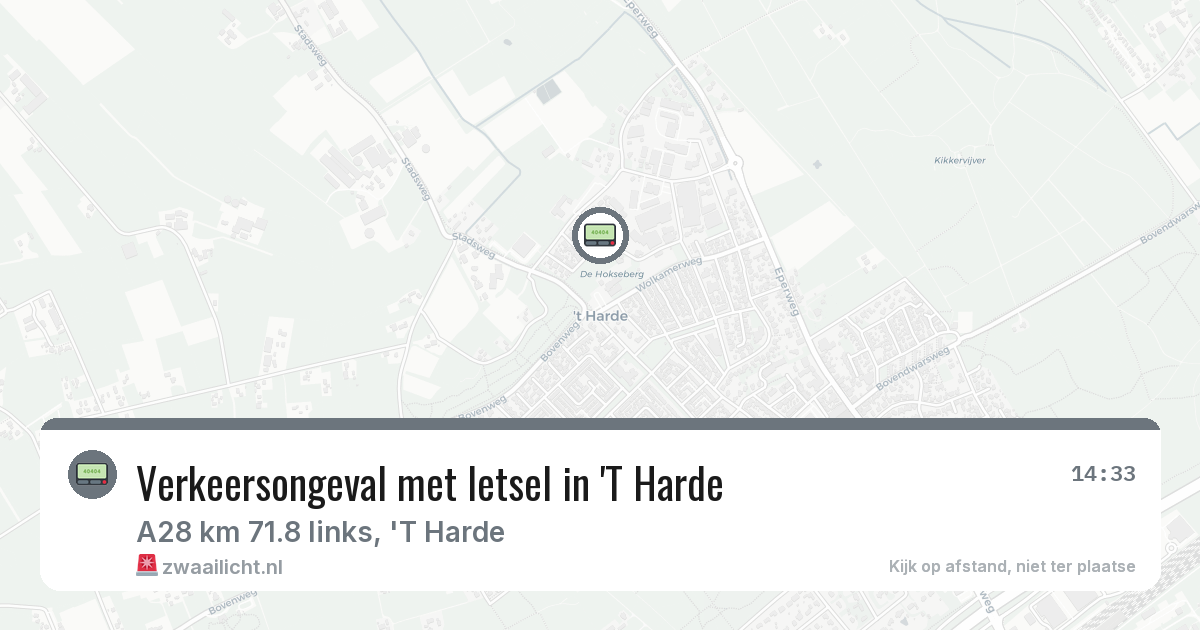 Verkeersongeval met letsel in 'T Harde — 8 aug 2026