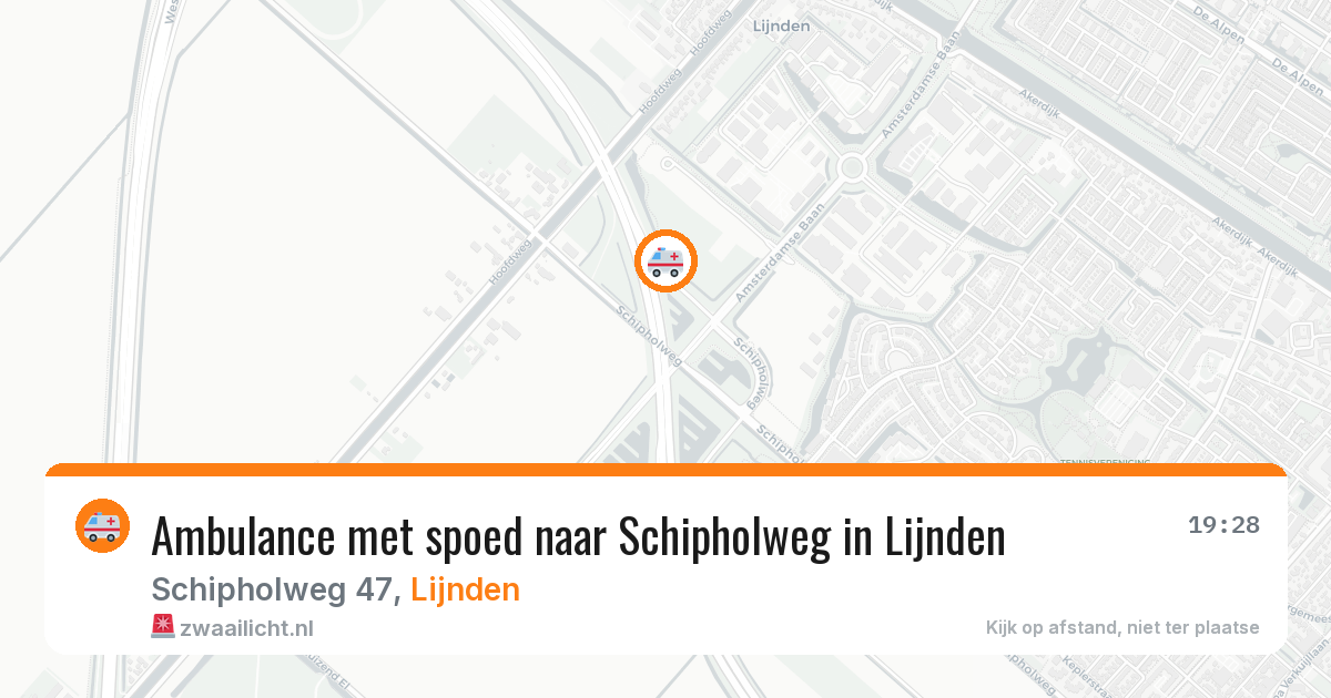 Ambulance met spoed naar Schipholweg in Lijnden — 16 jun 2026