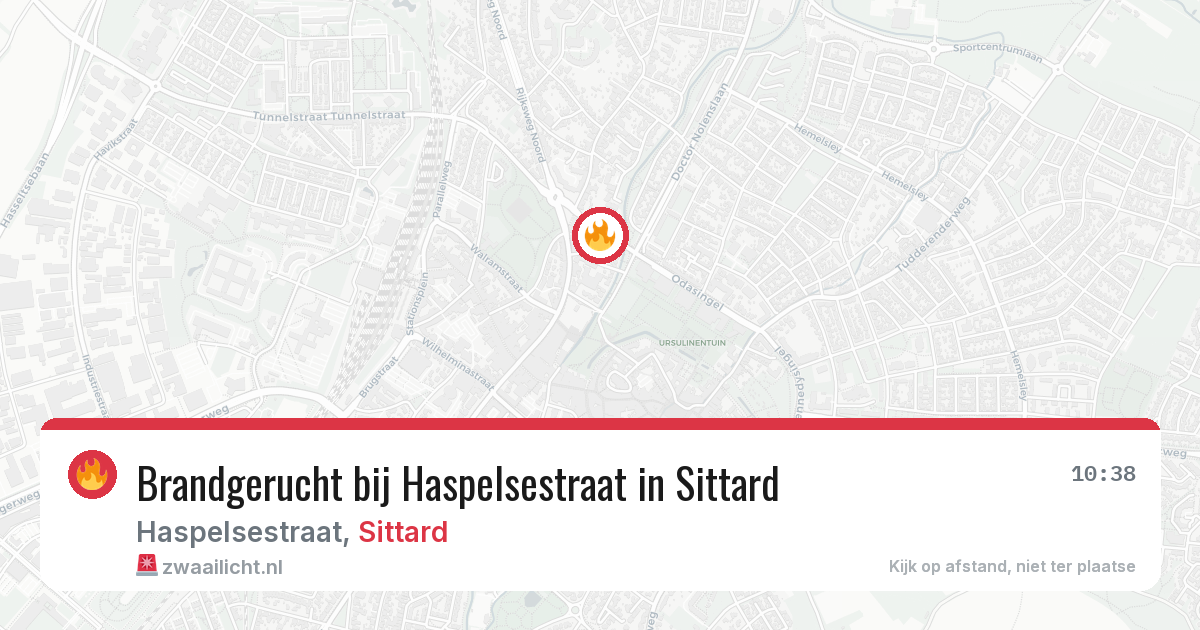 Brandgerucht bij Haspelsestraat in Sittard — 6 jul 2026