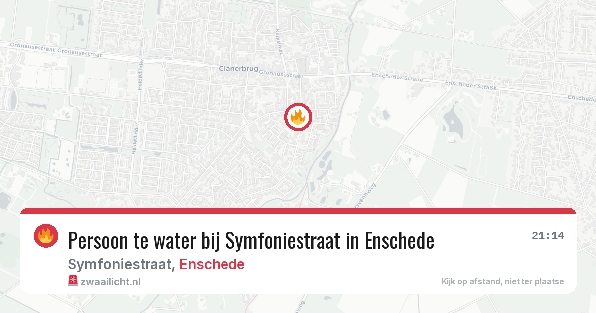 Persoon te water bij Symfoniestraat in Enschede — 26 jul 2026