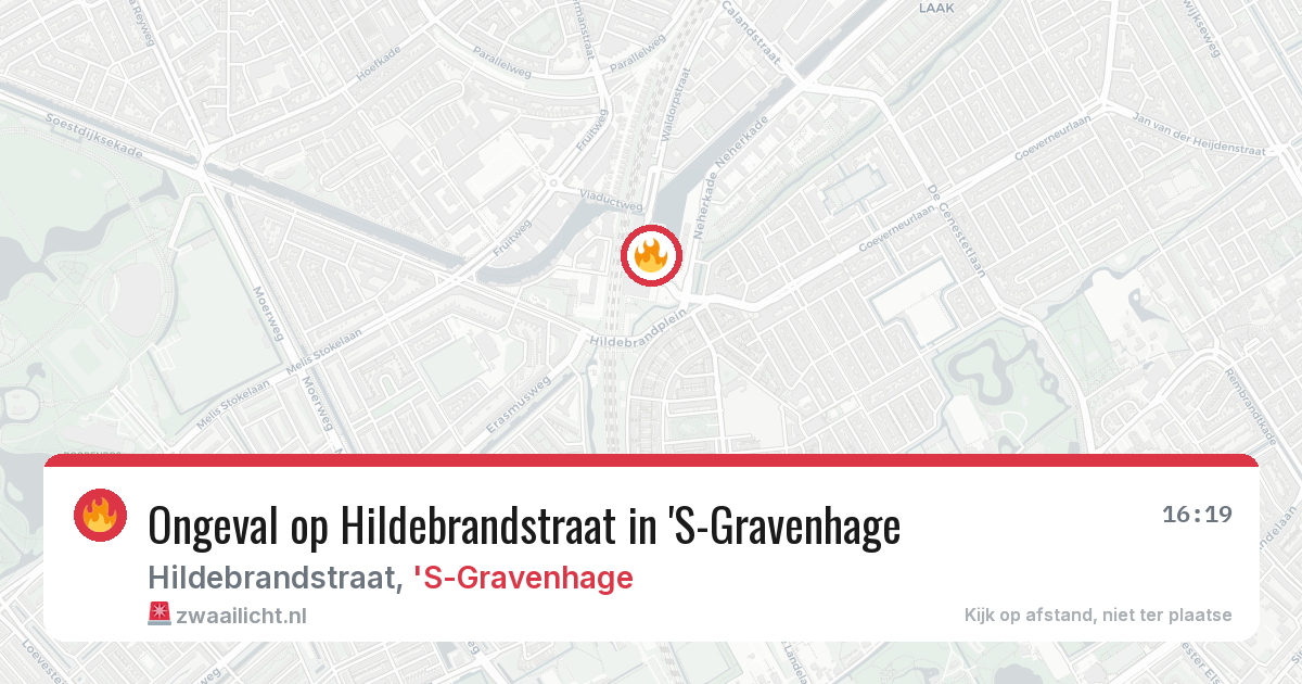Ongeval op Hildebrandstraat in 'S-Gravenhage — 14 aug 2026