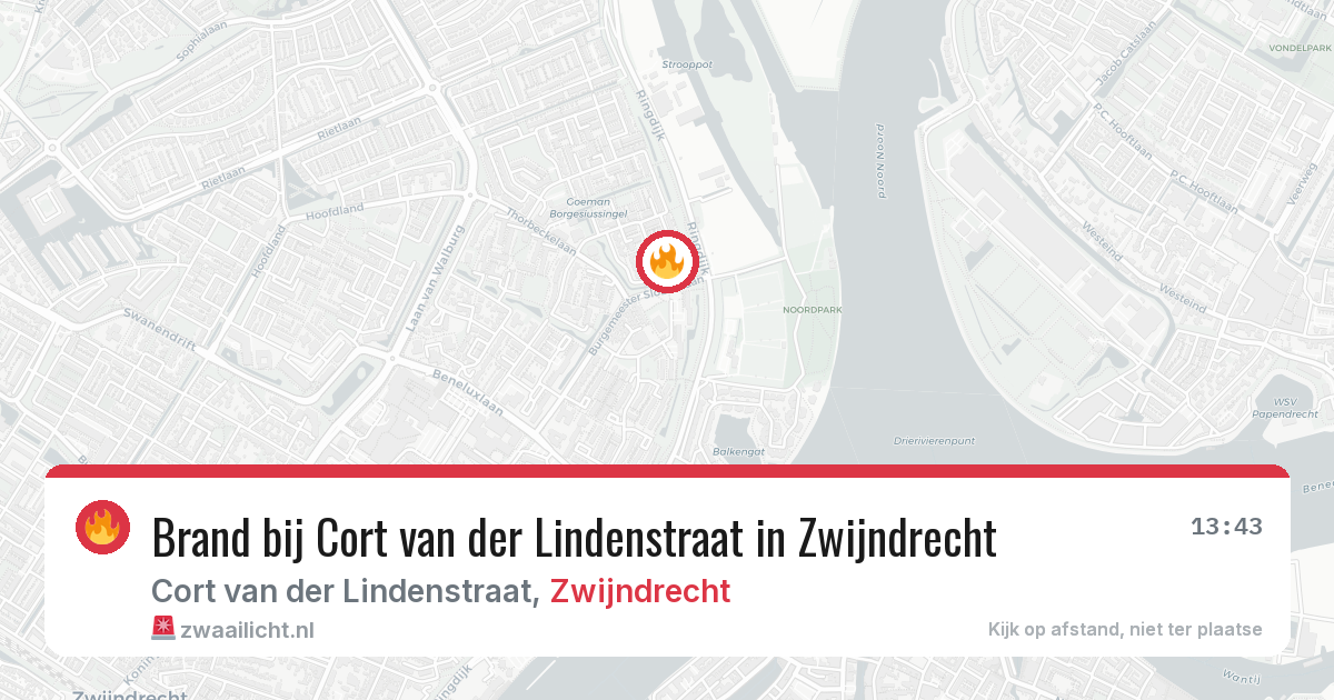 Brand bij Cort van der Lindenstraat in Zwijndrecht — 27 apr 2026