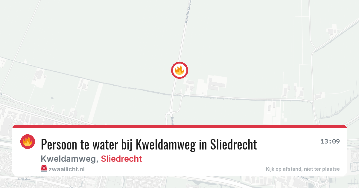 Persoon te water bij Kweldamweg in Sliedrecht — 7 jul 2026