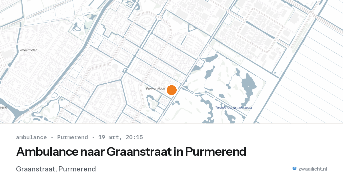 Ambulance naar Graanstraat in Purmerend — 19 mrt 2026