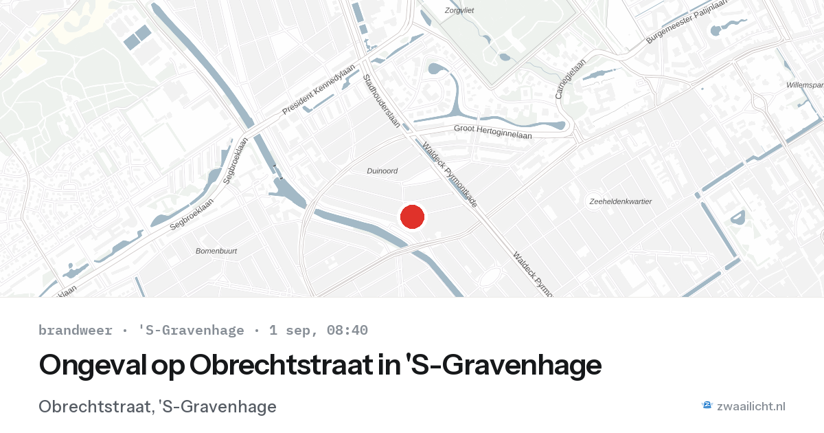 Ongeval op Obrechtstraat in 'S-Gravenhage — 1 sep 2026