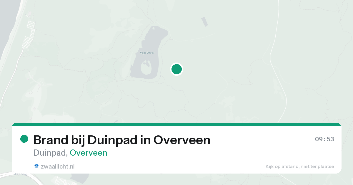 Brand bij Duinpad in Overveen — 16 aug 2026
