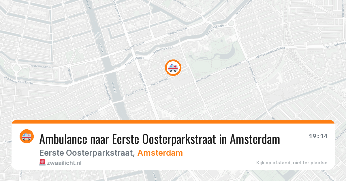 Ambulance naar Eerste Oosterparkstraat in Amsterdam — 20 jun 2026