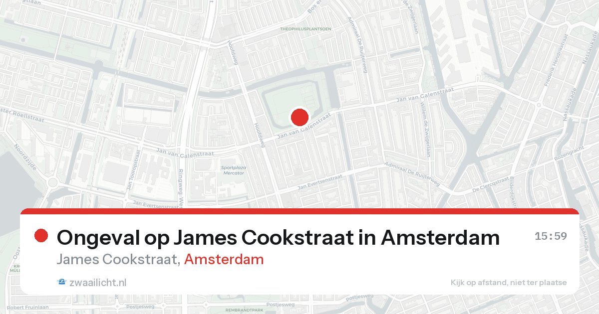 Ongeval op James Cookstraat in Amsterdam — 30 jan 2026