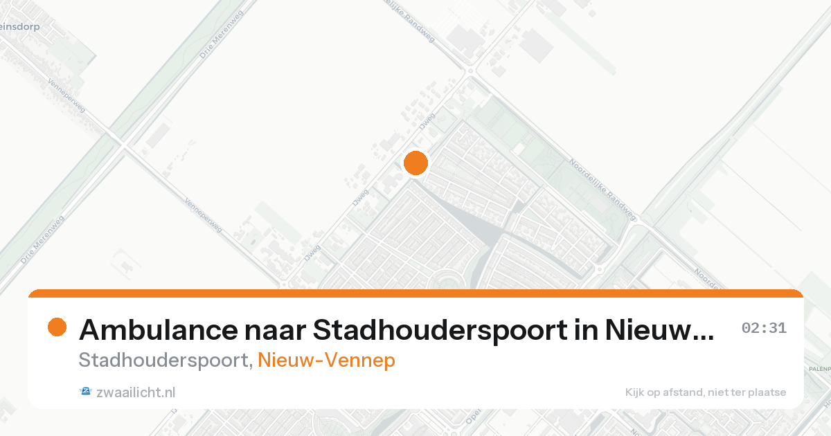 Ambulance naar Stadhouderspoort in Nieuw-Vennep — 6 jun 2026