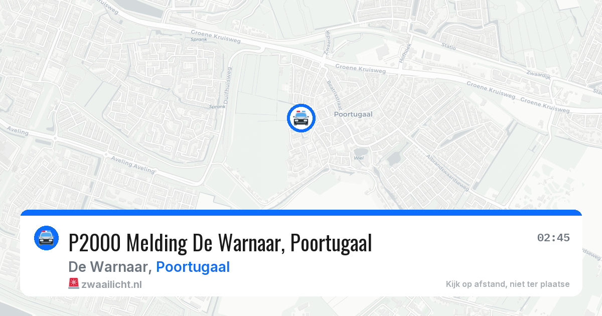 P2000 Melding De Warnaar, Poortugaal — 30 mei 2026