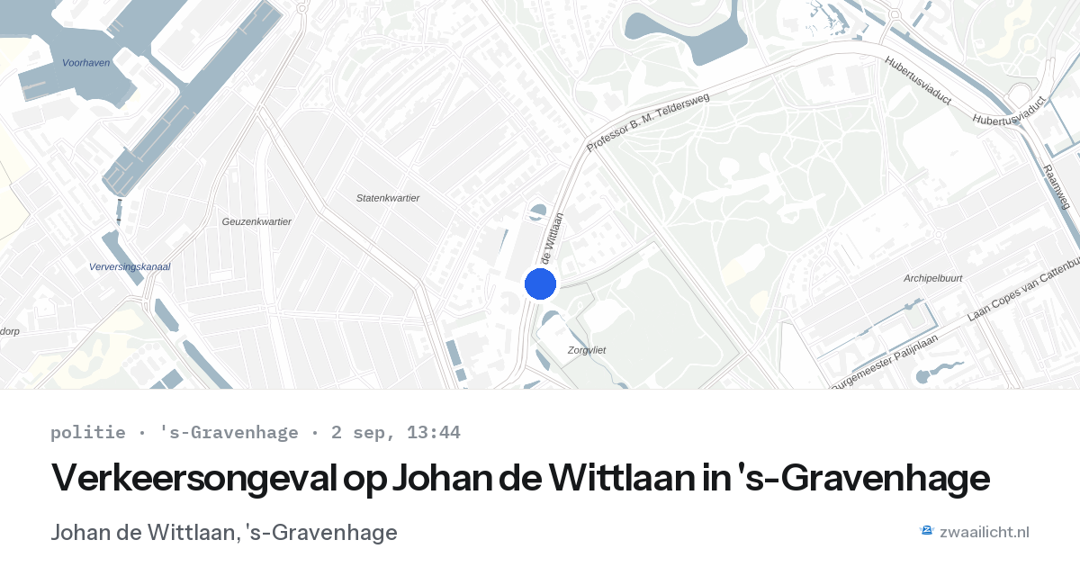 Verkeersongeval op Johan de Wittlaan in 's-Gravenhage — 2 sep 2026