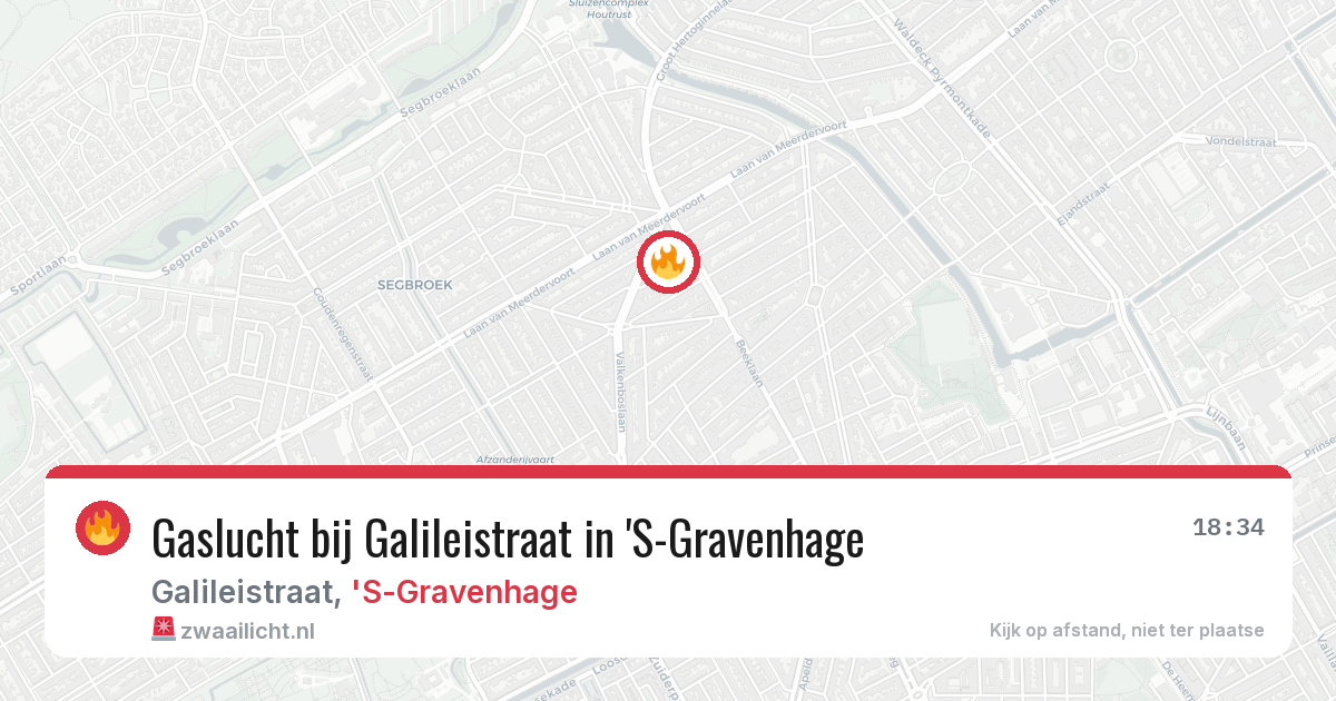 Gaslucht bij Galileistraat in 'S-Gravenhage — 14 jul 2026