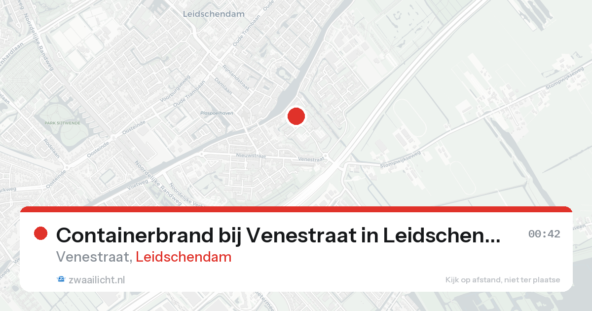 Containerbrand bij Venestraat in Leidschendam — 25 aug 2026
