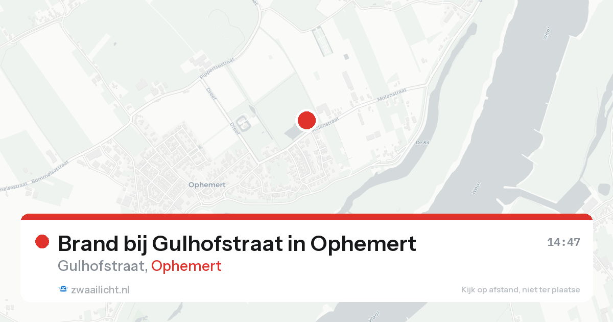 Brand bij Gulhofstraat in Ophemert — 14 aug 2026