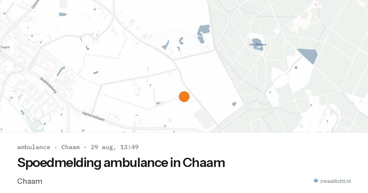 Spoedmelding ambulance in Chaam — 29 aug 2026