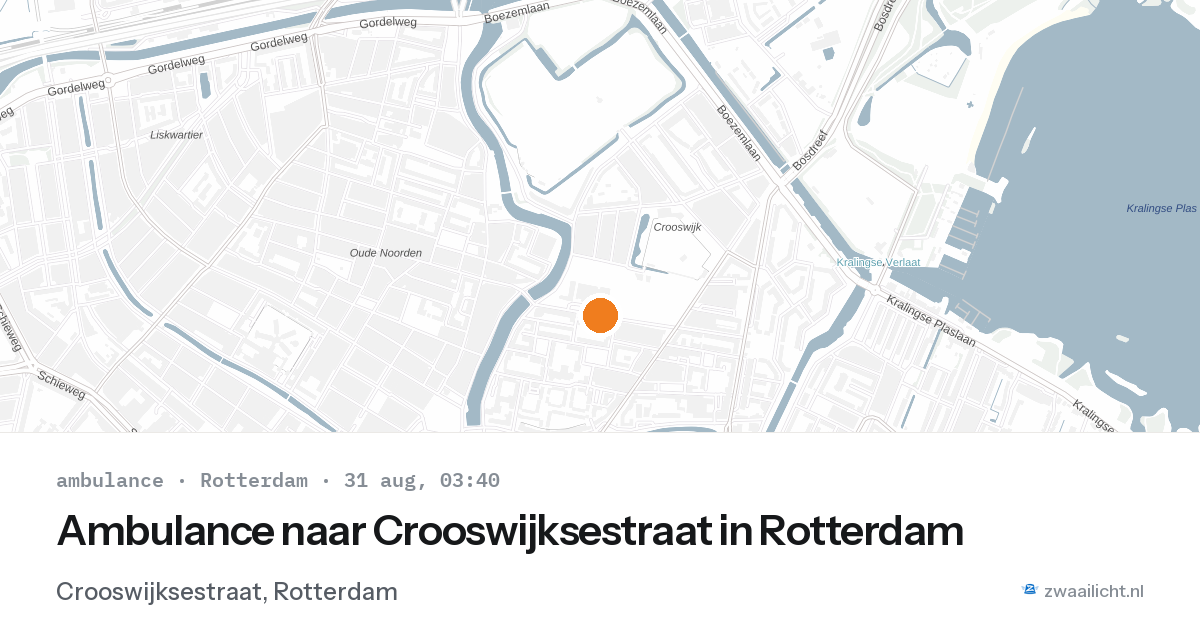 Ambulance naar Crooswijksestraat in Rotterdam — 31 aug 2026