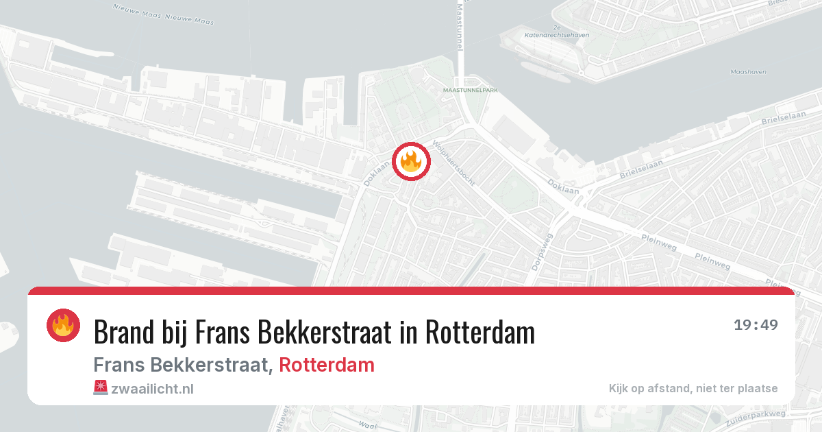 Brand bij Frans Bekkerstraat in Rotterdam — 9 jul 2026