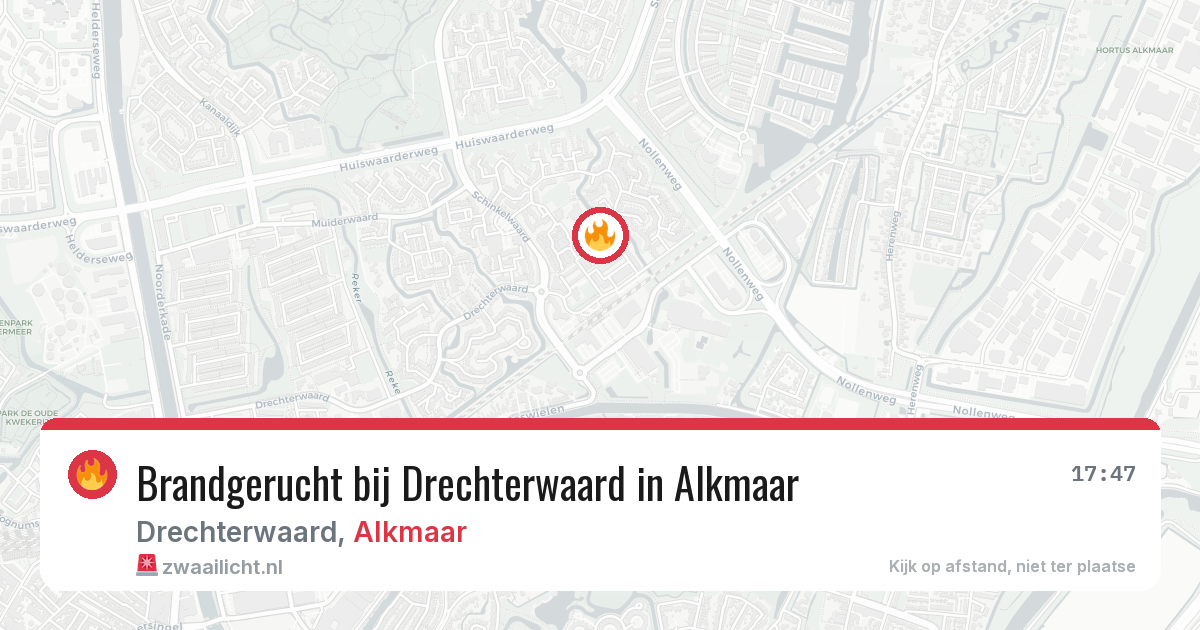 Brandgerucht bij Drechterwaard in Alkmaar — 22 jun 2026