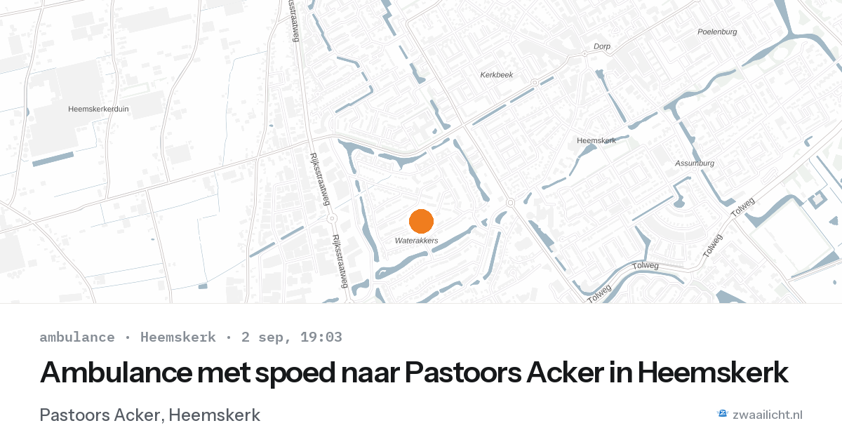 Ambulance met spoed naar Pastoors Acker in Heemskerk — 2 sep 2026