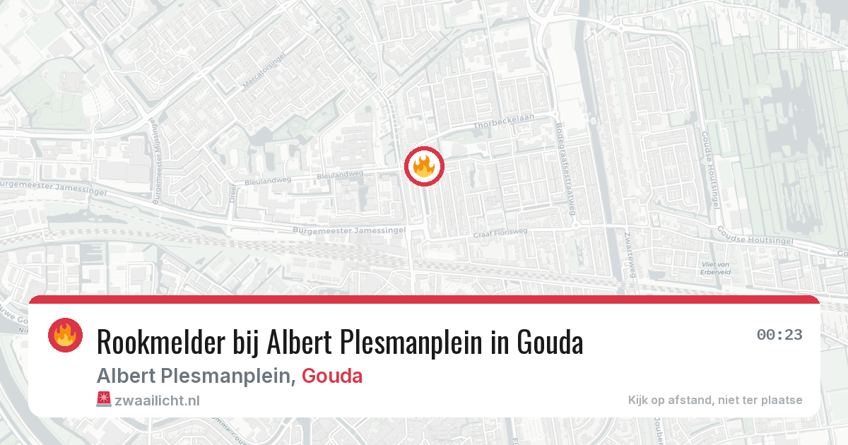 Rookmelder bij Albert Plesmanplein in Gouda — 29 jul 2026
