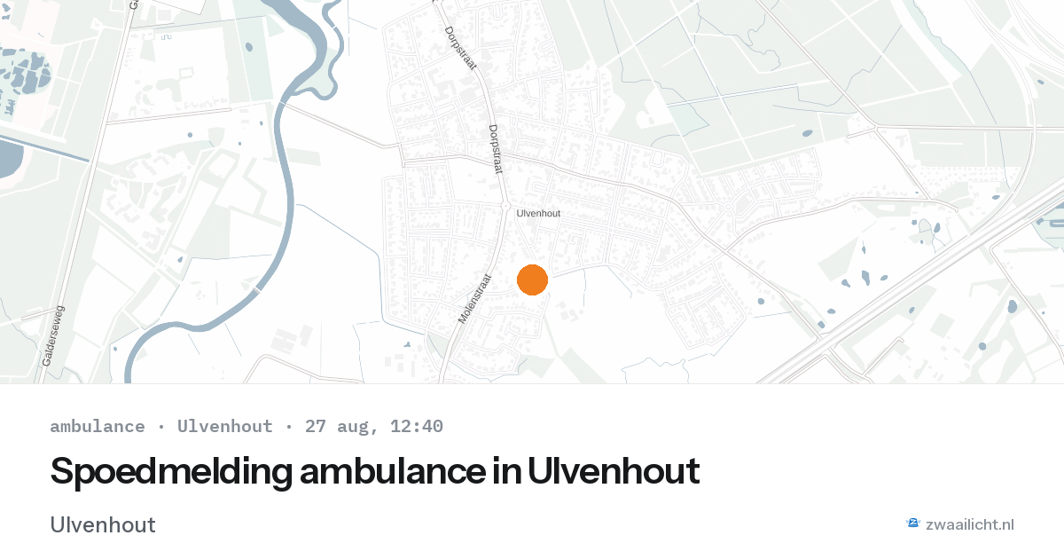 Spoedmelding ambulance in Ulvenhout — 27 aug 2026