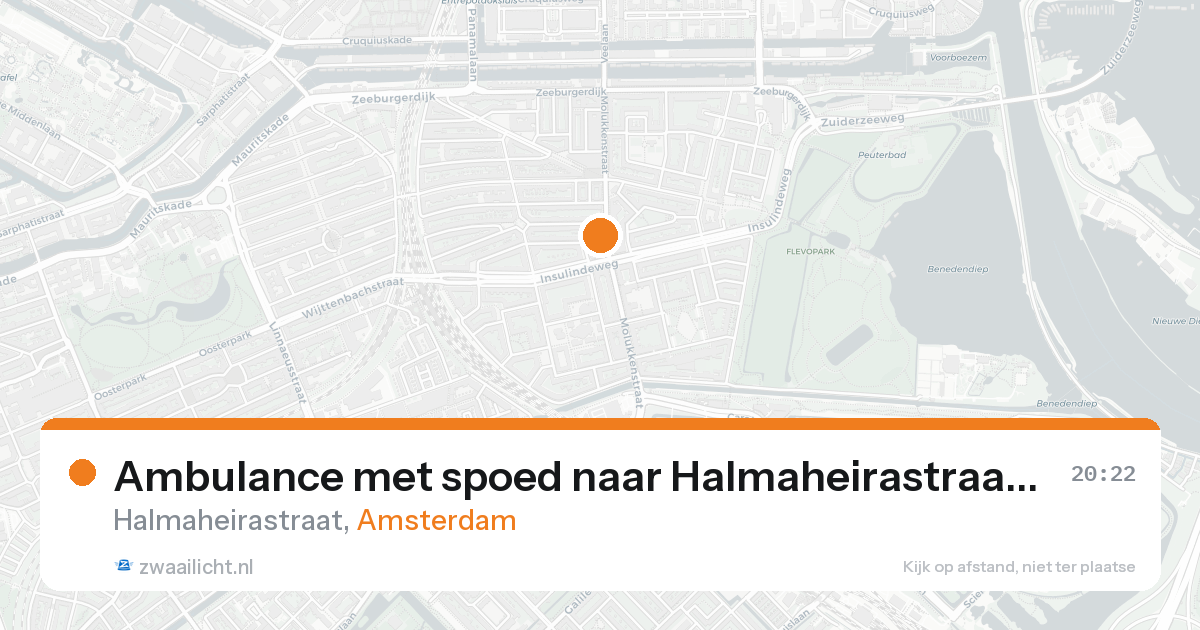 Ambulance met spoed naar Halmaheirastraat in Amsterdam — 23 aug 2026