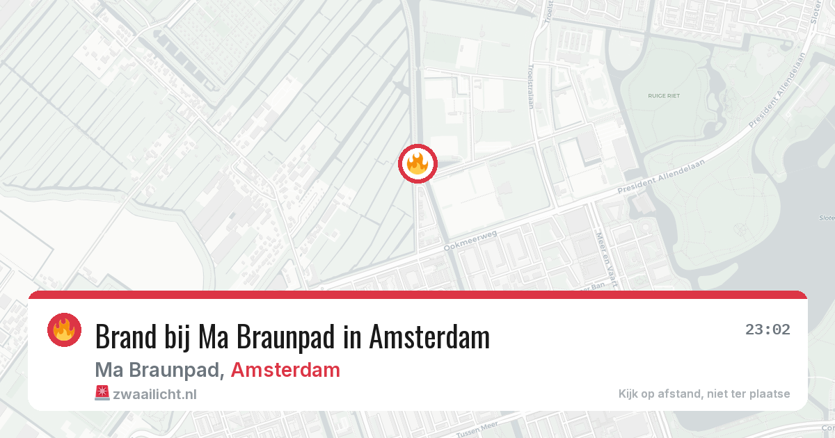 Brand bij Ma Braunpad in Amsterdam — 6 mrt 2026