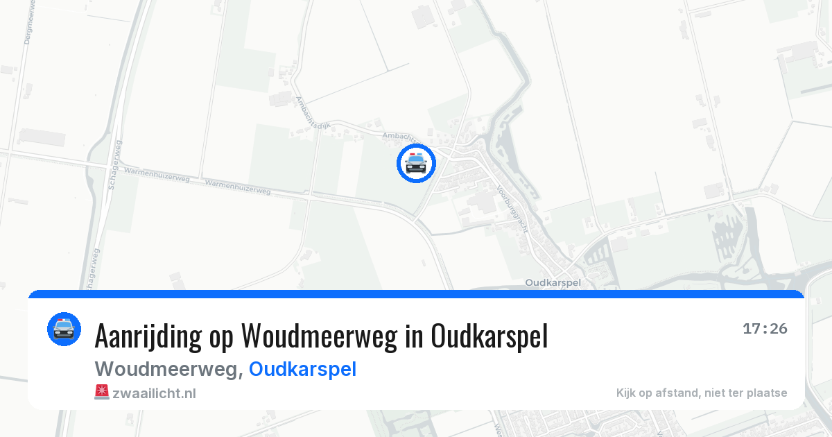 Aanrijding op Woudmeerweg in Oudkarspel — 17 jun 2026