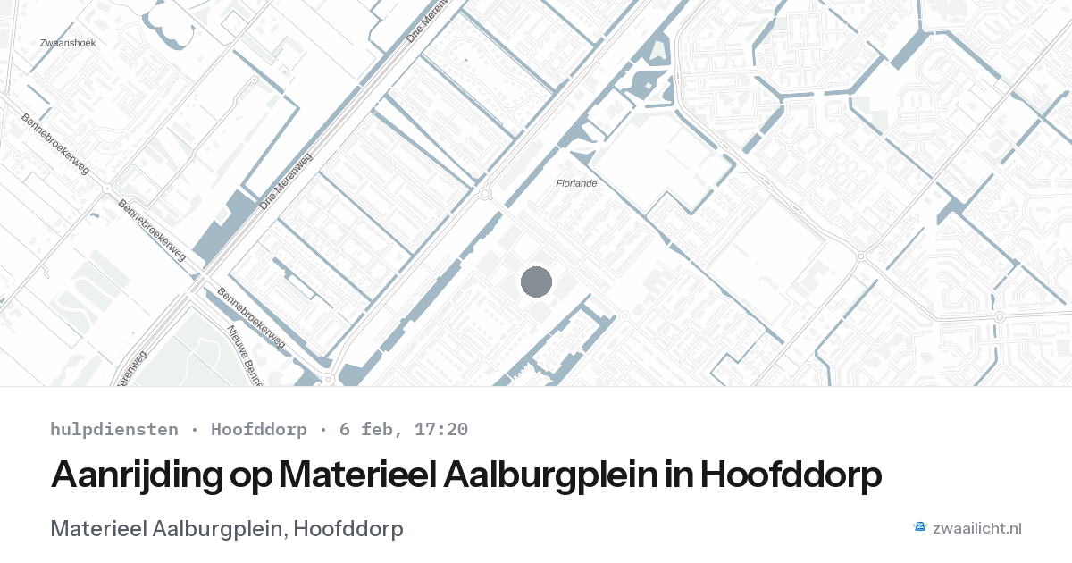 Aanrijding op Materieel Aalburgplein in Hoofddorp — 6 feb 2026