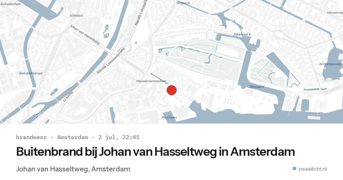 Buitenbrand bij Johan van Hasseltweg in Amsterdam — 2 jul 2026