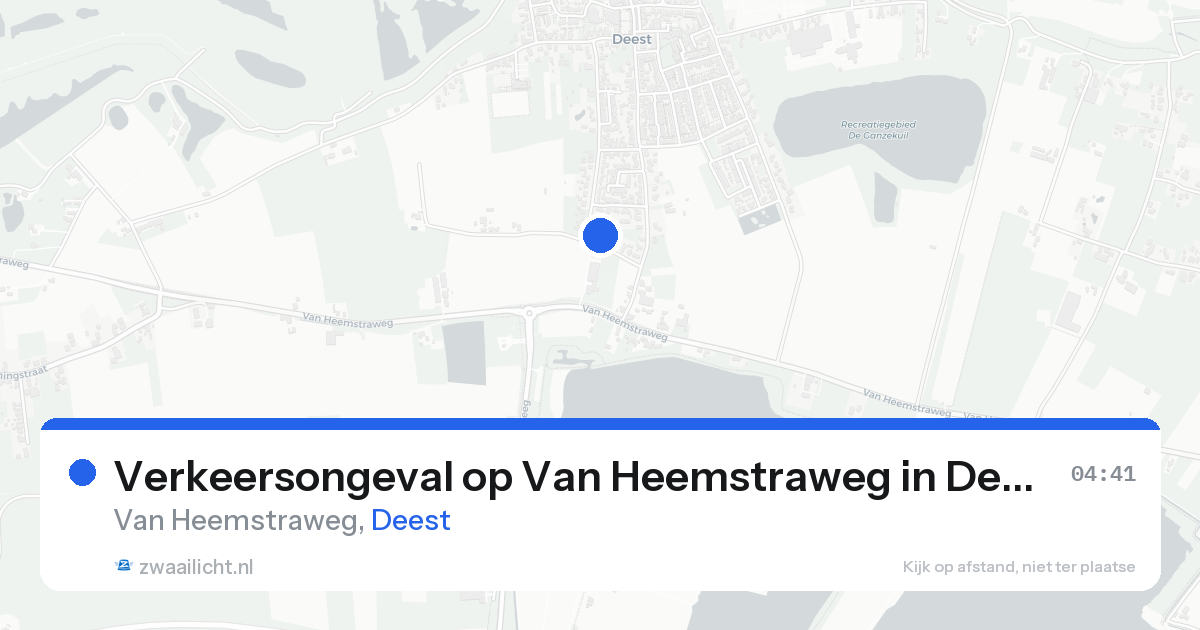Verkeersongeval op Van Heemstraweg in Deest — 15 aug 2026