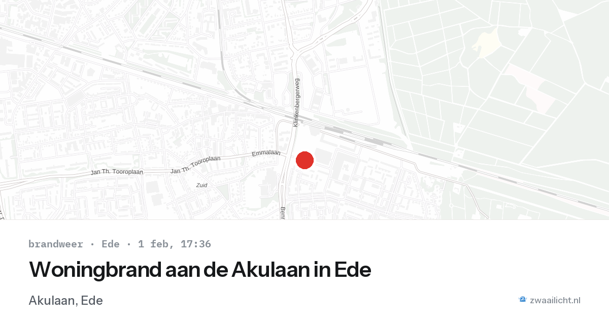 Woningbrand aan de Akulaan in Ede — 1 feb 2026
