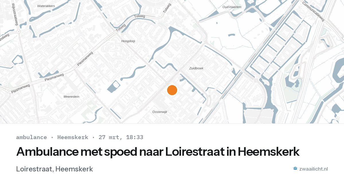 Ambulance met spoed naar Loirestraat in Heemskerk — 27 mrt 2026