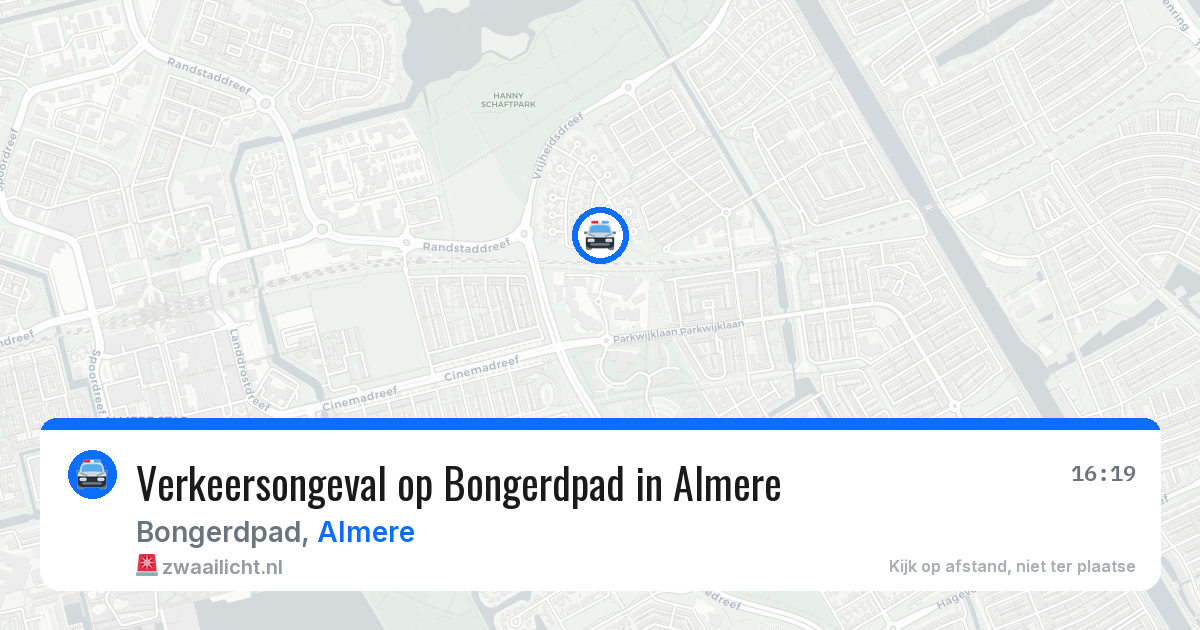 Verkeersongeval op Bongerdpad in Almere — 19 mei 2026