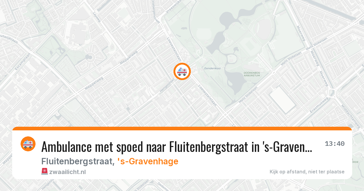 Ambulance met spoed naar Fluitenbergstraat in 's-Gravenhage — 26 mrt 2026