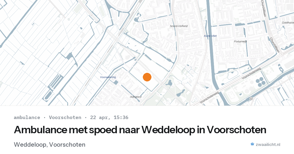 Ambulance met spoed naar Weddeloop in Voorschoten — 22 apr 2026