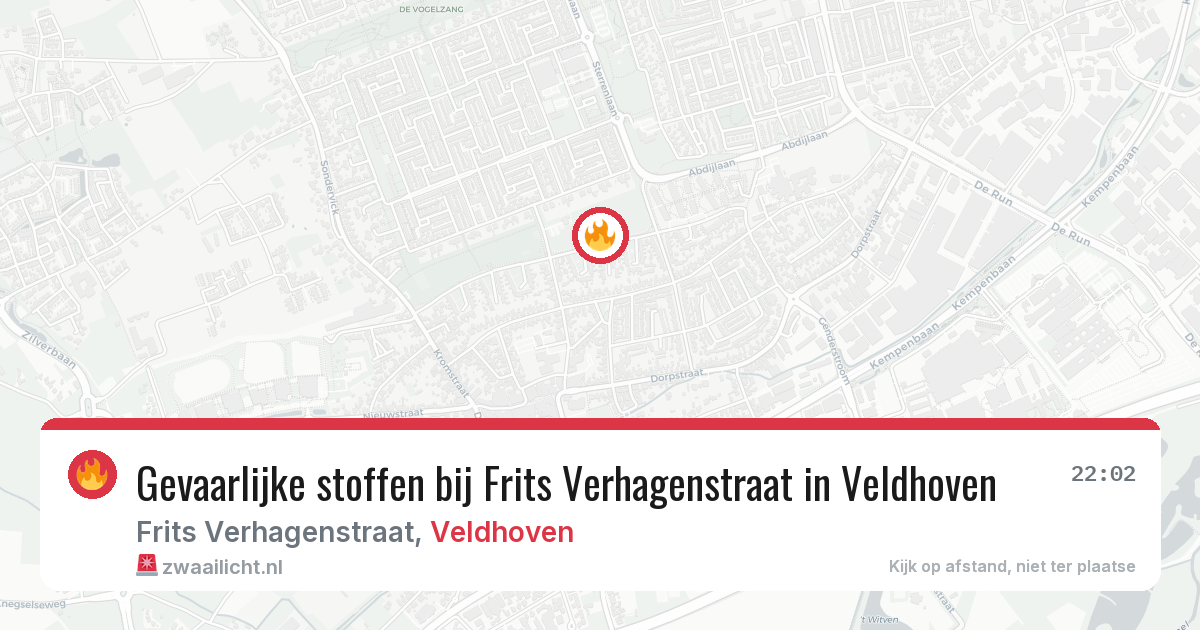 Gevaarlijke stoffen bij Frits Verhagenstraat in Veldhoven — 6 aug 2026