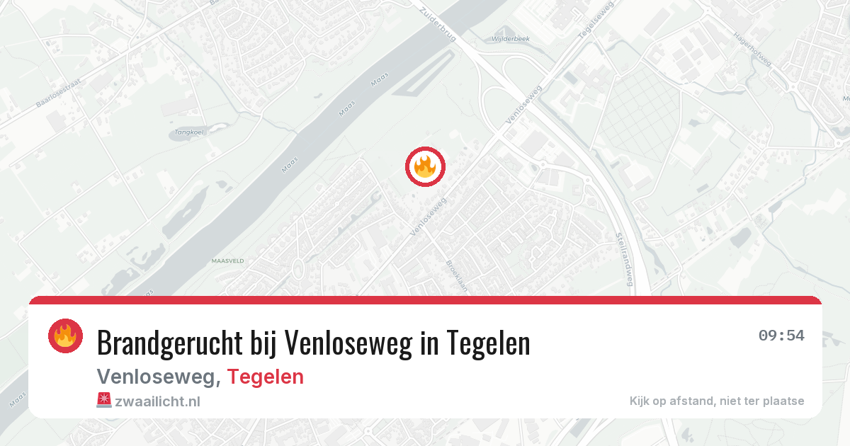 Brandgerucht bij Venloseweg in Tegelen — 13 jul 2026