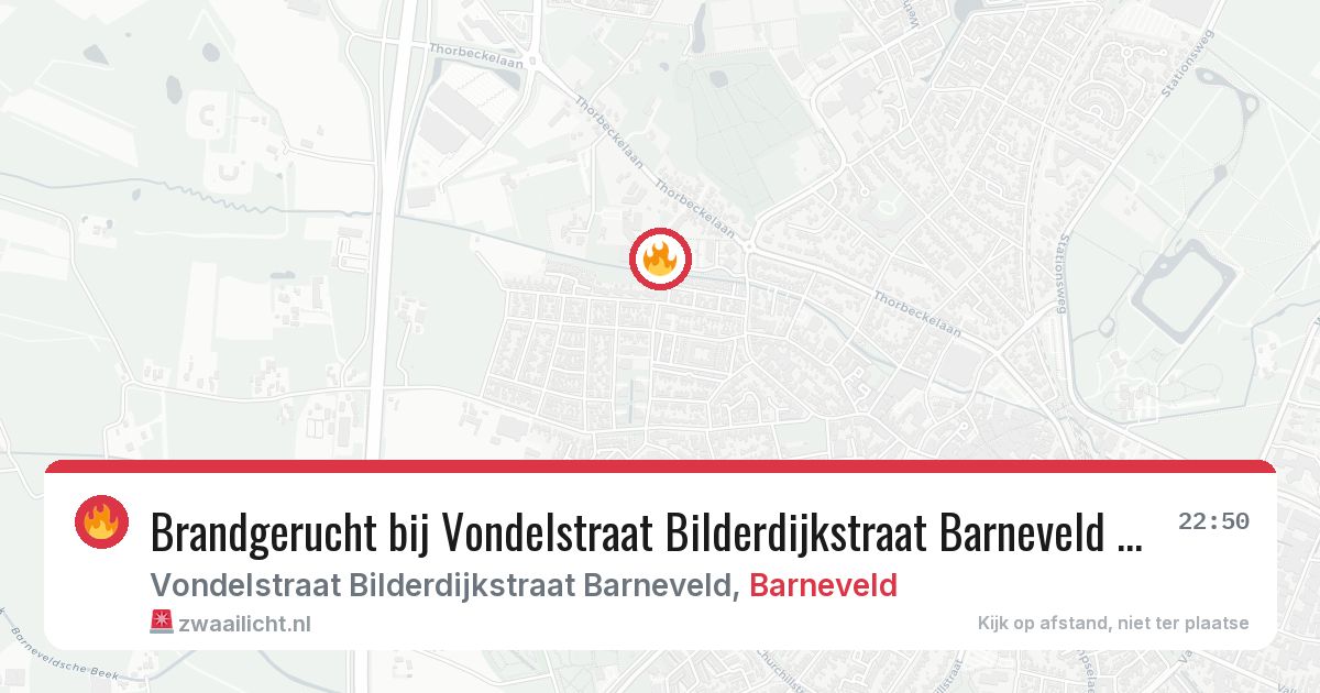 Brandgerucht bij Vondelstraat Bilderdijkstraat Barneveld in Barneveld — 21 mei 2026