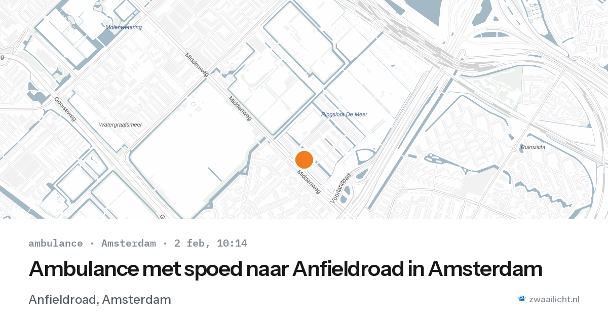 Ambulance met spoed naar Anfieldroad in Amsterdam — 2 feb 2026