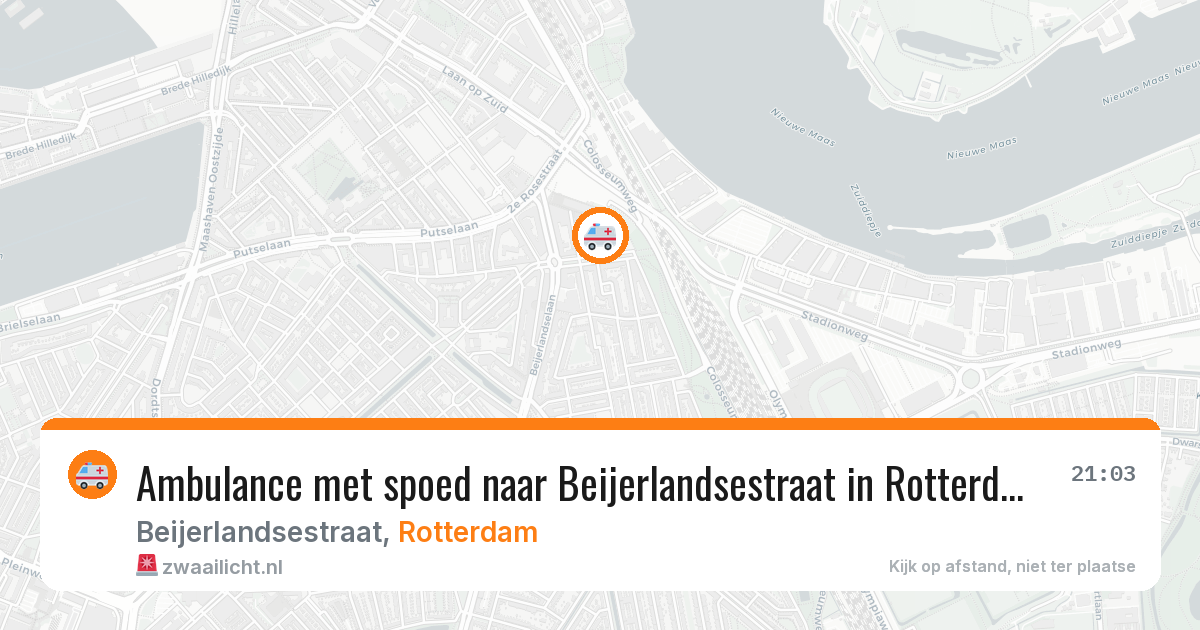 Ambulance met spoed naar Beijerlandsestraat in Rotterdam — 11 aug 2026
