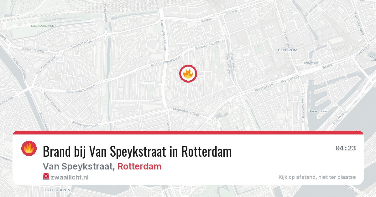 Brand bij Van Speykstraat in Rotterdam — 15 jun 2026
