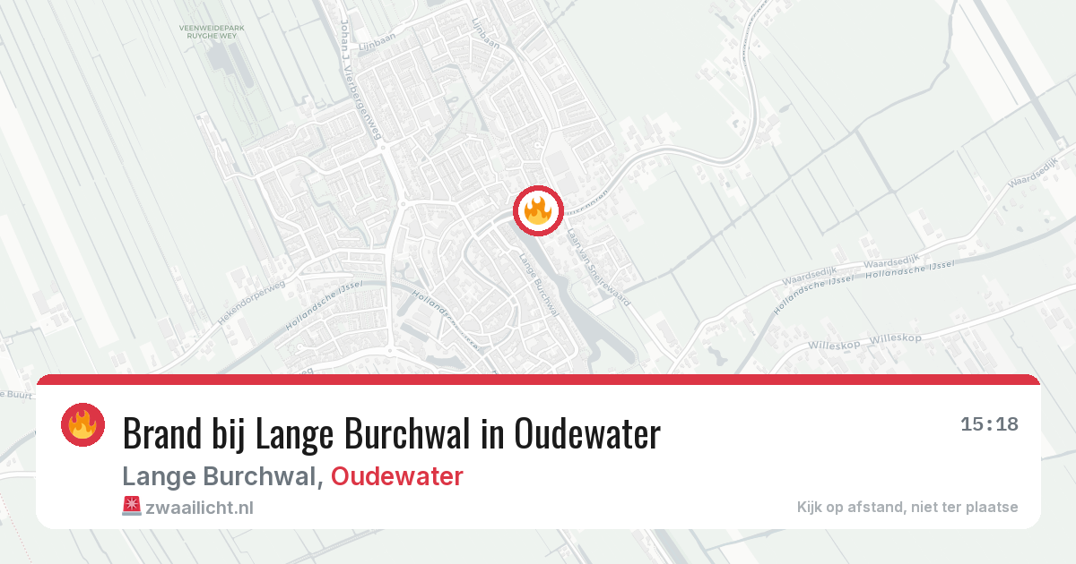 Brand bij Lange Burchwal in Oudewater — 27 jul 2026